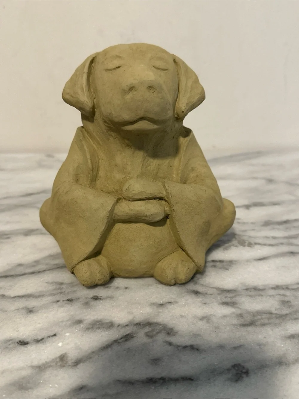 Meditating Dog garden Statue - Tan